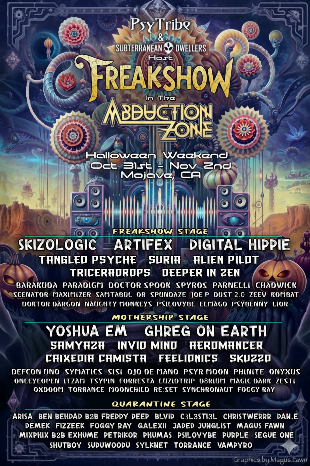 Freakshow in the Abduction Zone Flyer